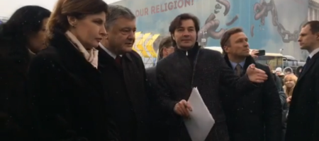 Порошенко приехал на Майдан, полиция оцепила территорию (ВИДЕО)
