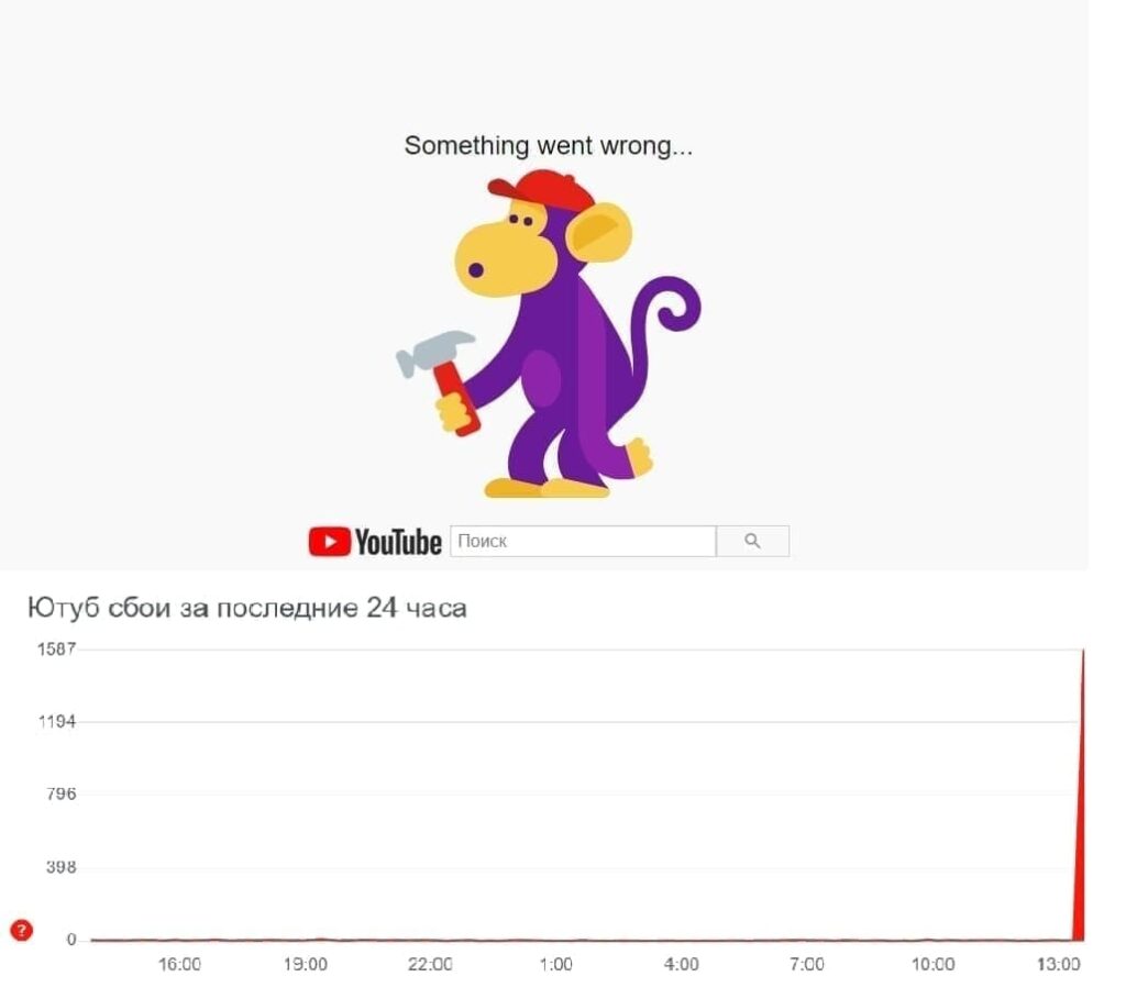 YouTube временно не работает