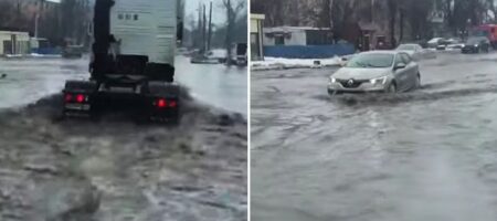 После снегопадов на Одессу обрушилась вода: машины плывут по улицам (ВИДЕО)