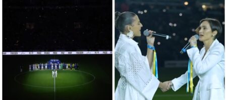 Українка заспівала зворушливу пісню перед матчем "Ювентус" — "Інтер", на росТБ відключили звук (відео)