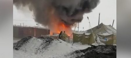 У таборі мобілізованих із РФ сталася пожежа (ВІДЕО)