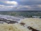 Бела пена укрыла береговую линию одесских пляжей (ФОТО)
