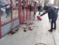 Националисты облили кровью здание НАБУ в Киеве (ФОТО)