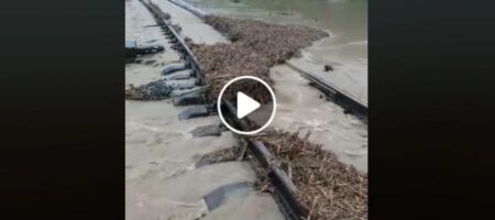 Кошмар на Прикарпатье: потопом "смыло" железнодорожную колею (ВИДЕО)