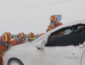 В снежный плен попали десятки машин (ВИДЕО)