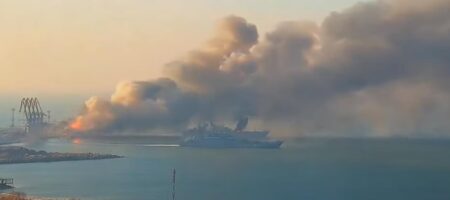 Ліквідація корабля РФ у Бердянську: з'явилося відео